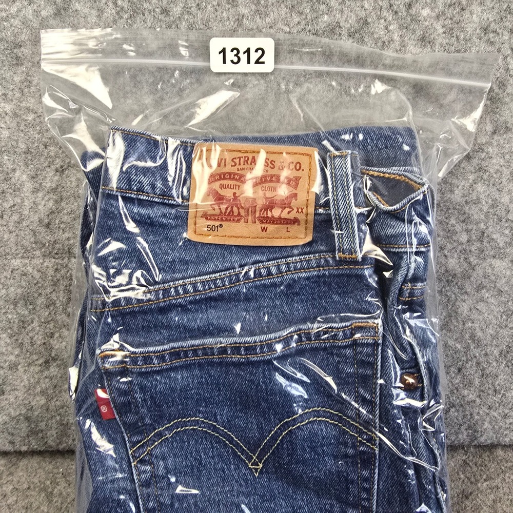 Levis 501 Original Fit Straight Leg Jeans Mens 27x27.5 Medium Wash Blue Denim - Picture 9 of 9